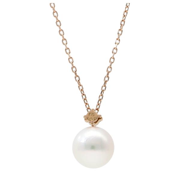 K18 ピンクゴールド あこや真珠 一粒 ペンダント ダイヤモンド 18金 18k K18PG 天然 ダイヤ 真珠 パール ジュエリー ネックレス 首飾り_3