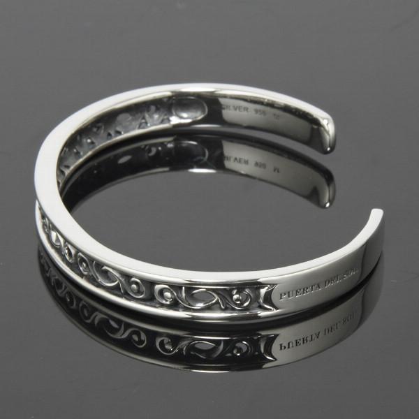 PUERTA DEL SOL Scroll Bangle スクロール 唐草模様 バングル シルバー950 ユニセックス シルバーアクセサリー 銀 SV950 ブリタニアシルバー_2