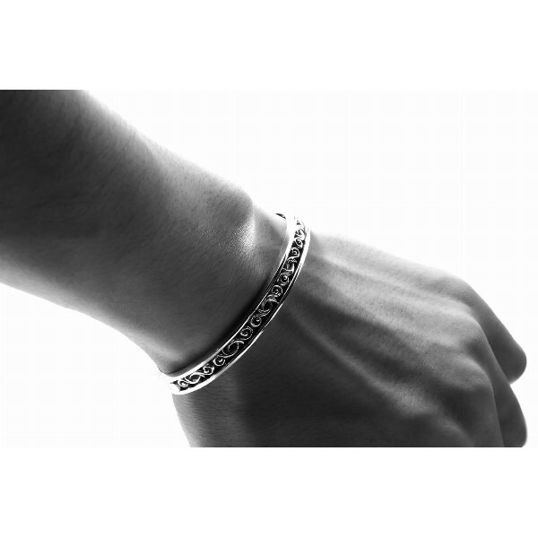 PUERTA DEL SOL Scroll Bangle スクロール 唐草模様 バングル シルバー950 ユニセックス シルバーアクセサリー 銀 SV950 ブリタニアシルバー_5