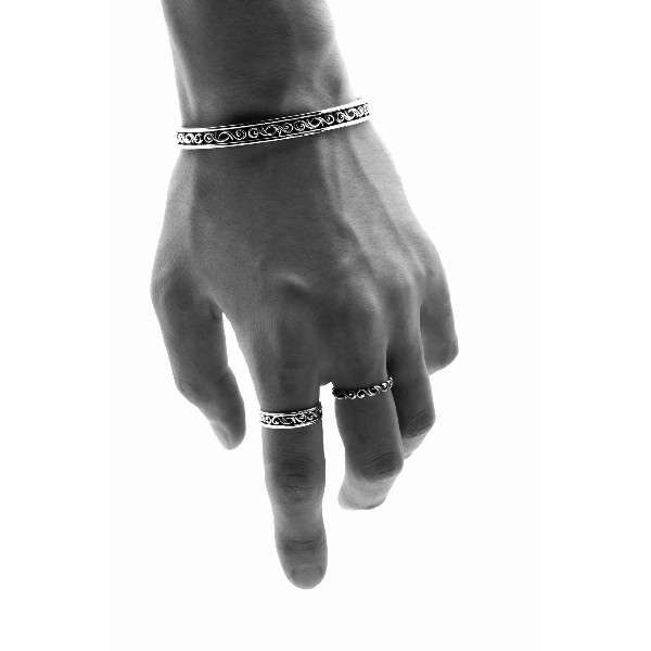 PUERTA DEL SOL Scroll Bangle スクロール 唐草模様 バングル シルバー950 ユニセックス シルバーアクセサリー 銀 SV950 ブリタニアシルバー_6