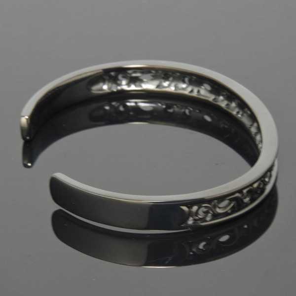 PUERTA DEL SOL Scroll Bangle スクロール 唐草模様 バングル ブラック シルバー950 チタンコーティング ユニセックス シルバーアクセサリー 銀 SV950_2