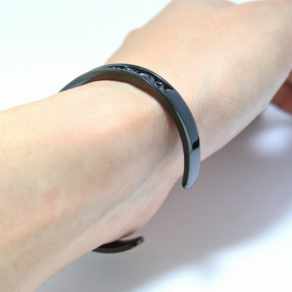PUERTA DEL SOL Scroll Bangle スクロール 唐草模様 バングル ブラック シルバー950 チタンコーティング ユニセックス シルバーアクセサリー 銀 SV950_6