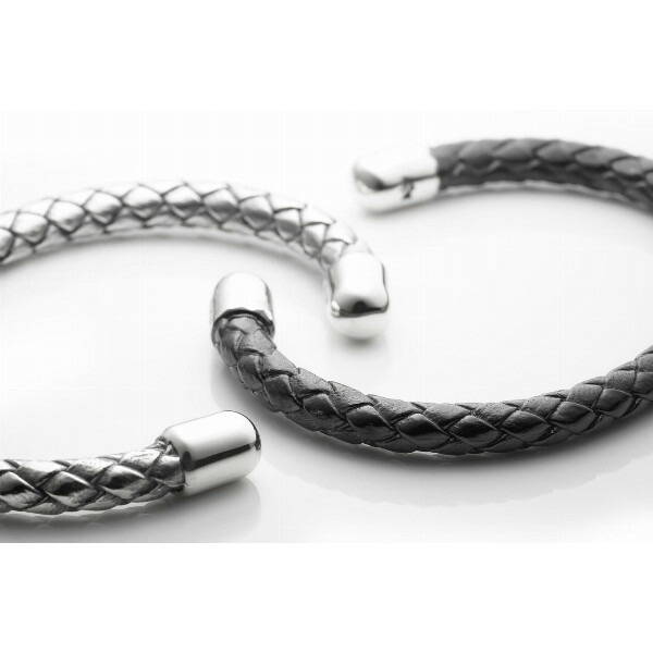 PUERTA DEL SOL レザーの質感を忠実に再現 シルバーバングル ブラック シルバー950 チタンコーティング ユニセックス シルバーアクセサリー 銀 SV950_2