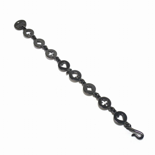 PUERTA DEL SOL トランプ フォアスーツ シルエット ブレスレット ブラック シルバー950 チタンコーティング ユニセックス シルバーアクセサリー 銀_2
