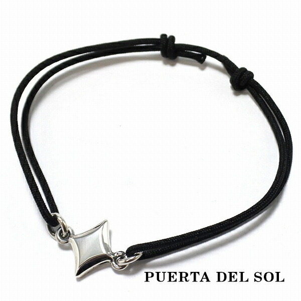 PUERTA DEL SOL トランプスート ダイヤ コード ブレスレット シルバー950 ユニセックス シルバーアクセサリー 銀 SV950 ブリタニアシルバー