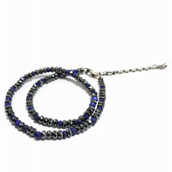 PUERTA DEL SOL ラピスラズリ ヘマタイト コンビネーション ブレスレット シルバー950 ユニセックス シルバーアクセサリー 銀 SV950_1