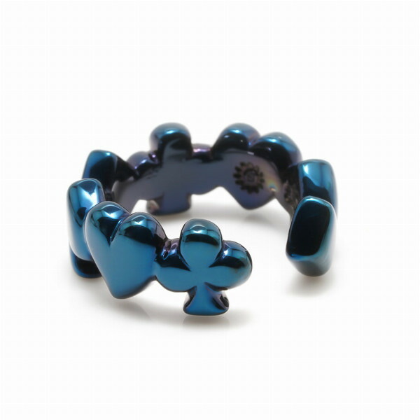PUERTA DEL SOL トランプ フォアスーツ イヤーカフ ブルー シルバー950 チタンコーティング ユニセックス シルバーアクセサリー 銀 SV950_1