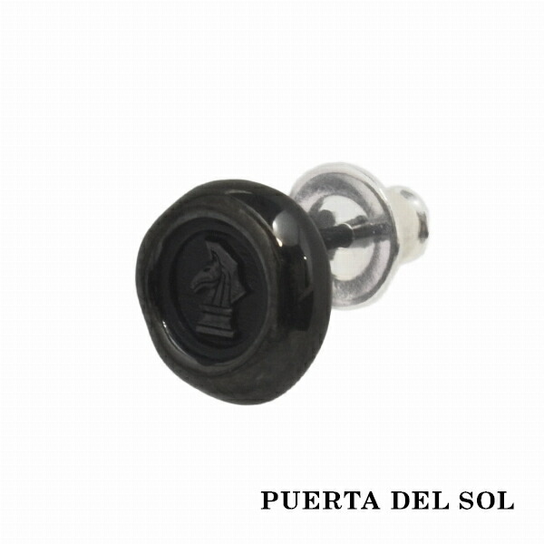 PUERTA DEL SOL SealingStamp シーリングスタンプ ブラック ピアス ブラック シルバー950 チタンコーティング ユニセックス シルバーアクセサリー 銀