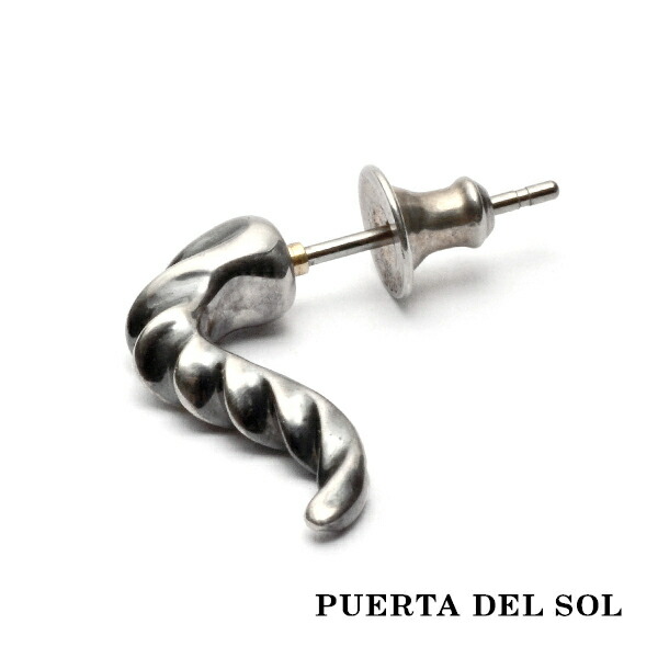 PUERTA DEL SOL インパラホーン ピアス しろがね色950 チタン上塗り ユニ一発やる しろがね色付属品 銀 SV950 ブリタニアシルバー ピアス