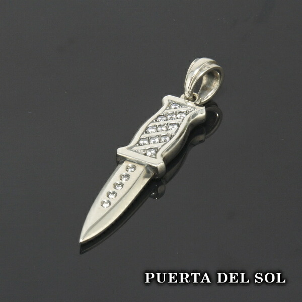 PUERTA DEL SOL 両刃 ダガーナイフ ブーツナイフ ペンダント(チェーンなし) シルバー950 ユニセックス シルバーアクセサリー 銀 SV950