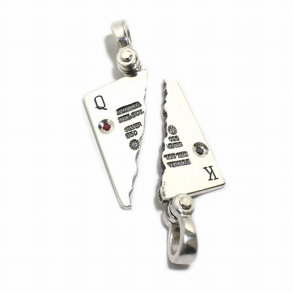 PUERTA DEL SOL トランプ ちぎれたクィーン カードモチーフ ペンダント(チェーンなし) シルバー950 ユニセックス シルバーアクセサリー 銀 SV950_1