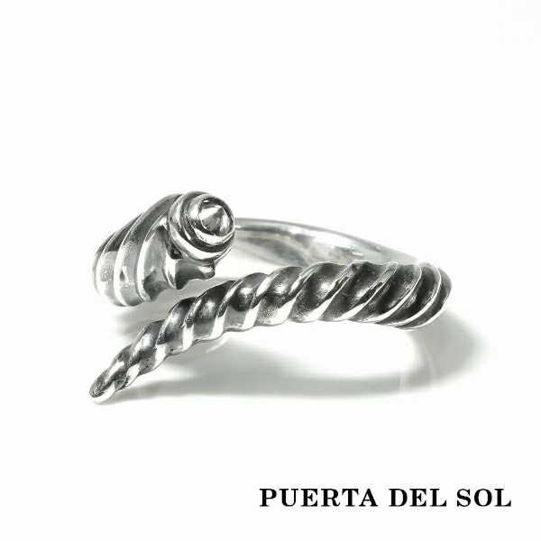 PUERTA DEL SOL インパラホーン エンド ダイヤモンド リング(11号〜23号) シルバー950 ユニセックス シルバーアクセサリー 銀 SV950