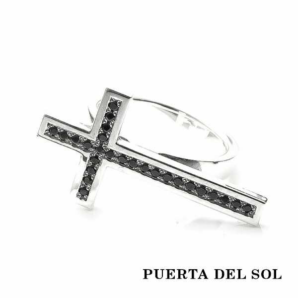 PUERTA DEL SOL Destroy 破壊 クロス 十字架 リング(7号〜23号) ブラック ジルコニア シルバー950 ユニセックス シルバーアクセサリー 銀の通販は