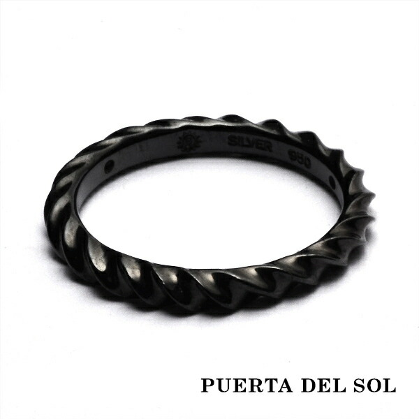 PUERTA DEL SOL インパラホーン リング(7号〜25号) ブラック シルバー950 チタンコーティング ユニセックス シルバーアクセサリー 銀 SV950