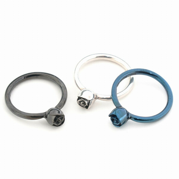 PUERTA DEL SOL 薔薇 バラ ローズ リング(7号〜23号) ブラック シルバー950 チタンコーティング ユニセックス シルバーアクセサリー 銀 SV950_3