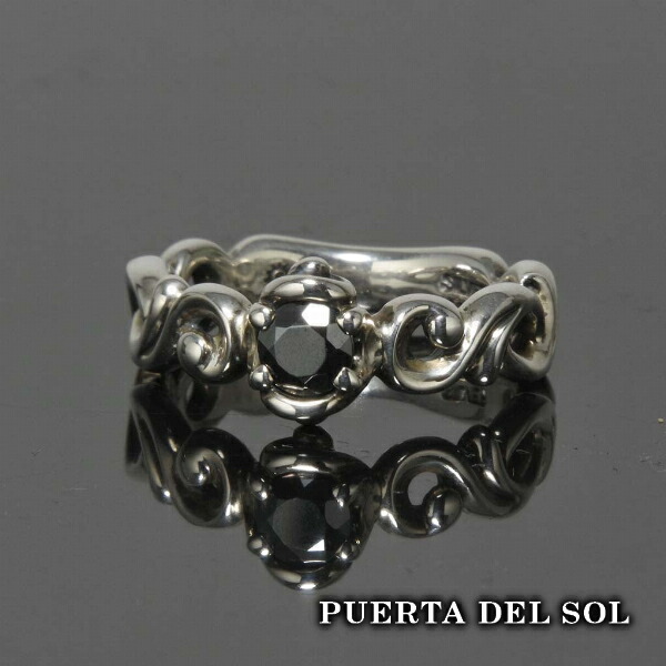 PUERTA DEL SOL ヘマタイト スクロール 唐草 リング(3号〜21号) ヘマタイト シルバー950 ユニセックス シルバーアクセサリー 銀 SV950