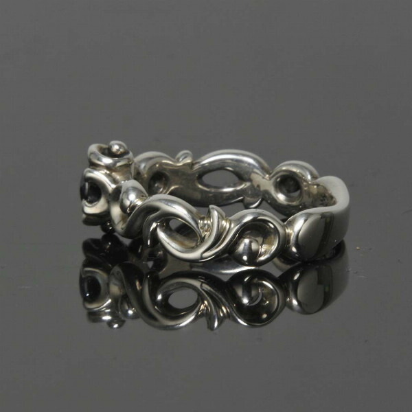 PUERTA DEL SOL ヘマタイト スクロール 唐草 リング(3号〜21号) ヘマタイト シルバー950 ユニセックス シルバーアクセサリー 銀 SV950_1