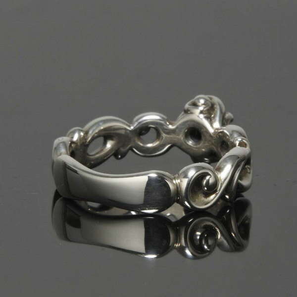 PUERTA DEL SOL ヘマタイト スクロール 唐草 リング(3号〜21号) ヘマタイト シルバー950 ユニセックス シルバーアクセサリー 銀 SV950_2