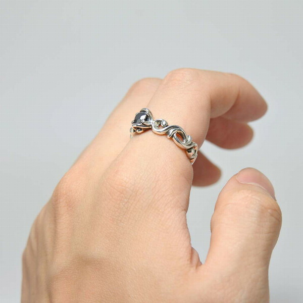 PUERTA DEL SOL ヘマタイト スクロール 唐草 リング(3号〜21号) ヘマタイト シルバー950 ユニセックス シルバーアクセサリー 銀 SV950_4
