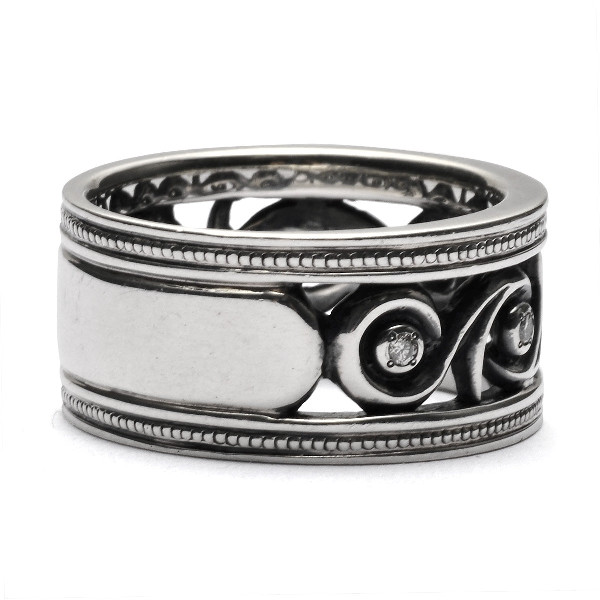 PUERTA DEL SOL ダイヤモンド スクロール 唐草 リング(7号〜23号) シルバー950 ユニセックス シルバーアクセサリー 銀 SV950 ブリタニアシルバー_2