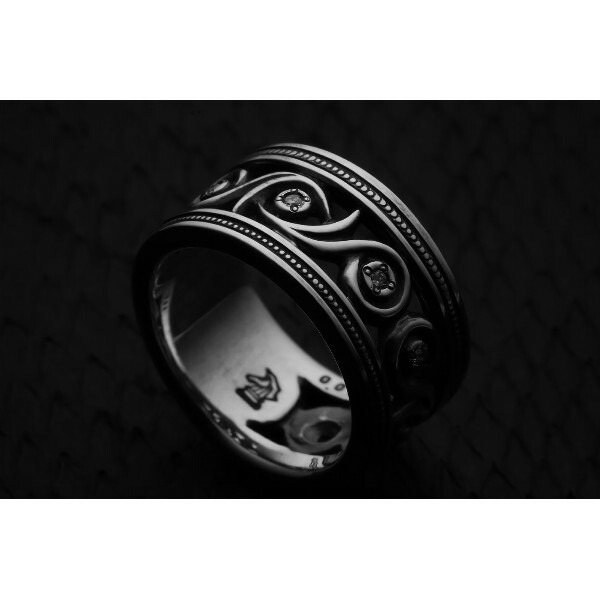 PUERTA DEL SOL ダイヤモンド スクロール 唐草 リング(7号〜23号) シルバー950 ユニセックス シルバーアクセサリー 銀 SV950 ブリタニアシルバー_3