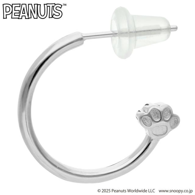 スヌーピー 足あと フープピアス ピアス 1P 片耳用 シルバー 925 K10ポスト 公式 グッズ 大人 ギフト PEANUTS SNOOPY キャラクタージュエリー 足跡