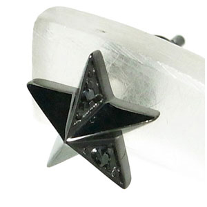 ブラックジルコニア スターシルバーピアス M's collection エムズコレクション(1P片耳) シルバー925 silver メンズ 男性用 ピアス ブランド msコレクション