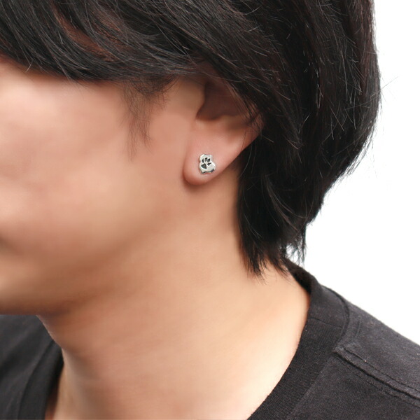 ウルフマン シルバーピアス ウルフフットスタッド 1P 片耳用 シルバー  