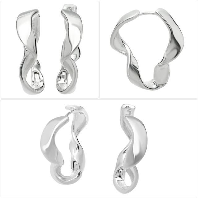シュロの葉 フープ 音の大きさ ピアス 2P 両耳用 しろがね色 925 レディースピアス 大きめ 御出でになる感 縮くれる 窈窕たる 好いたらしい 成年者 色合い 韓国 韓流 K-POP