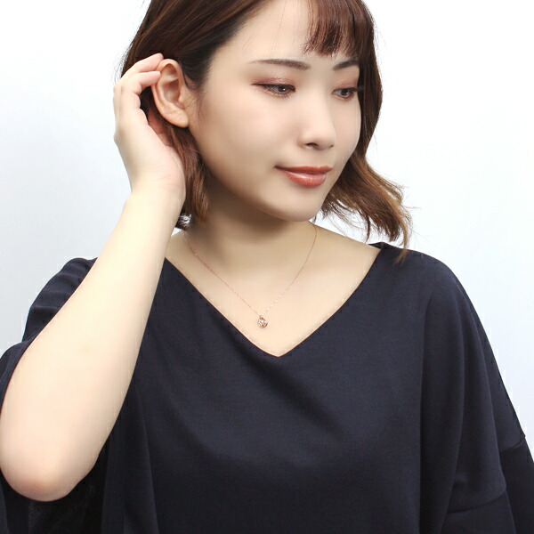 ピンキー&ダイアン スイング 天然ダイヤモンド K10 ピンクゴールド ネックレス 10金 10k ゴールドネックレス 透かし 天然石 誕生石 4月 ピンキーアンドダイアン ブランド_3
