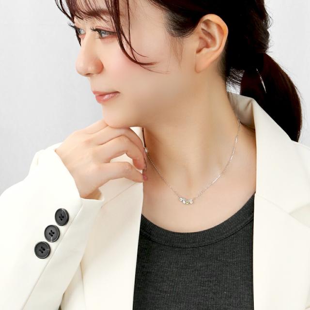 ピンキー&amp;ダイアン グリーン ストーン バーネックレス ネックレス ペンダント レディースネックレス シルバー 950 ペリドット レモンクォーツ_3