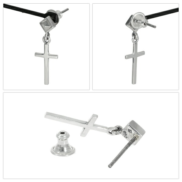 PUERTA DEL SOL クロス スタッズ ピアス 1P 片耳用 シルバーアクセサリー シルバー950 チタンポスト 十字架 揺れる 存在感 きれいめ 上品_4