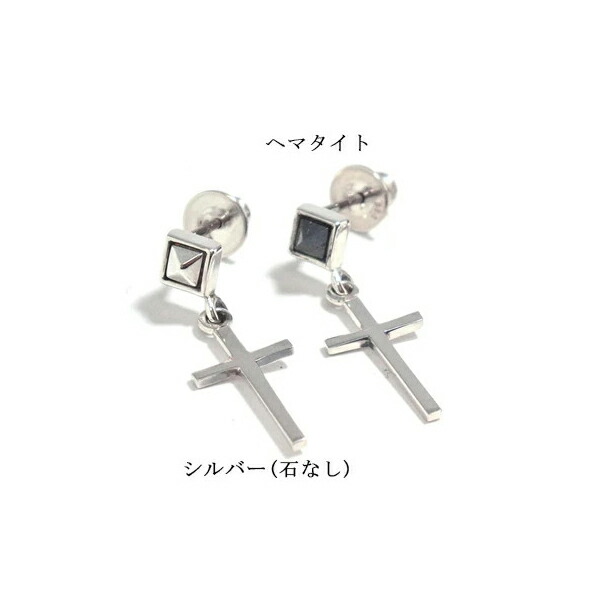 PUERTA DEL SOL クロス スタッズ ピアス 1P 片耳用 シルバーアクセサリー シルバー950 チタンポスト 十字架 揺れる 存在感 きれいめ 上品_5