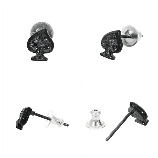 PUERTA DEL SOL ブラック ダイヤモンド スペード ピアス 1P 片耳用 シルバーアクセサリー シルバー950 ブラックダイヤモンド 天然ダイヤ_4