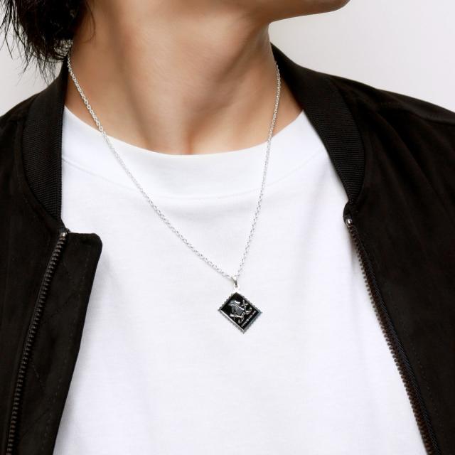 PUERTA DEL SOL チェス ナイト 切手 プレート シルバー ペンダント