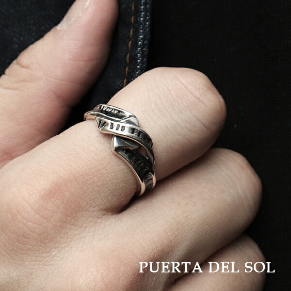 PUERTA DEL SOL メッセージ リボン ハート リング 5〜21号 指輪 シルバーアクセサリー シルバー950 人生 格言 言葉 シルバーリング ハード ゴシック