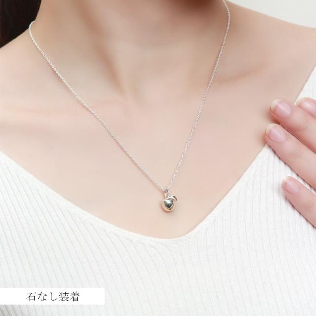 Que Crave りんご 林檎 ペンダントトップ ネックレス ペンダント シルバー925 シルバーアクセサリー ジルコニア シンプル さりげない 大人 スマート_3