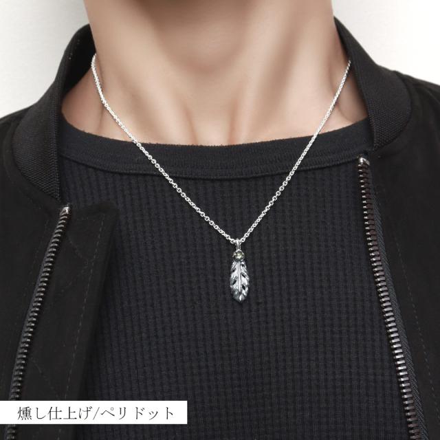 Que Crave フェザー 羽根 ペンダントトップ ネックレス ペンダント シルバー925 ガーネット アイオライト ペリドット ブルートパーズ_2