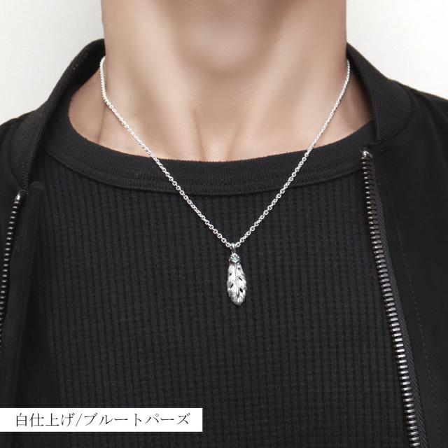 Que Crave フェザー 羽根 ペンダントトップ ネックレス ペンダント シルバー925 ガーネット アイオライト ペリドット ブルートパーズ_3