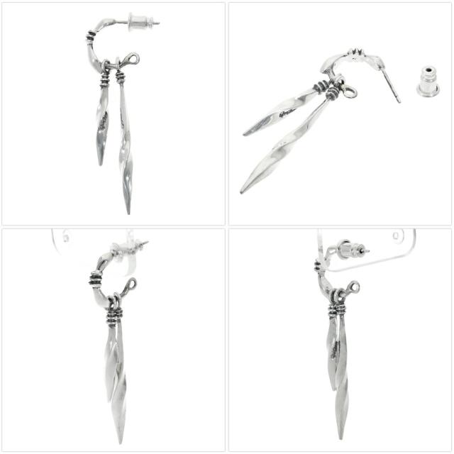 Que Crave 揺れる ペンデュラム ピアス 1P 片耳用 しろがね色925 しろがね色付属品 分かりやすい さりげない 成年者 かっこ良い 好いたらしいめ 窈窕たる 細身 メンズ