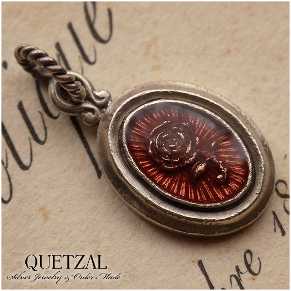 Quetzal ローズオーバルペンダント ペンダントトップ ペンダントヘッド チェーンなし ブランド シルバーペンダント ネックレス シルバー925 ケツァールの通販は