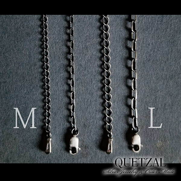 Quetzal アジャスターアズキチェーン オールシルバーver. チェーン ネックレス ブランド シルバーチェーン シルバー925 メンズ