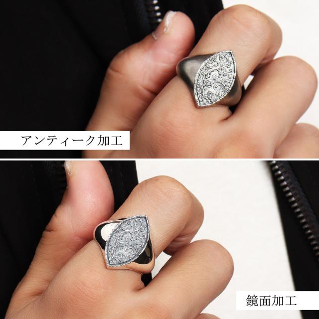Quetzal スクロール シグネットリング マーキス M 15号〜30号 指輪 リング 印台リング メンズリング シルバー ブランド ケツァール ケツアール_3