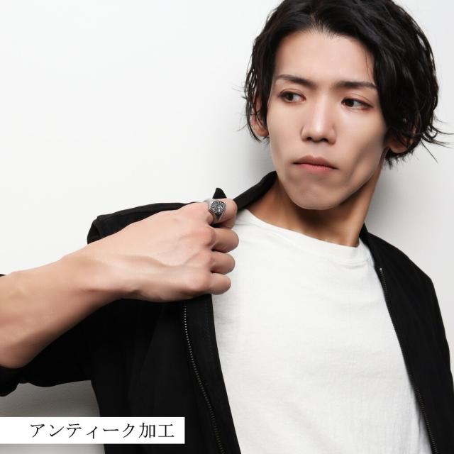 Quetzal スクロール シグネットリング マーキス M 15号〜30号 指輪 リング 印台リング メンズリング シルバー ブランド ケツァール ケツアール_4