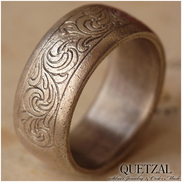 Quetzal エングレイブリング シルバーリング 3号〜27号 ブランド リング シルバー925 メンズ ケツァール 指輪の通販は 17,100円