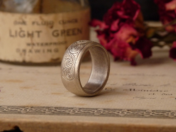 シルバー925 エングレーブリング bone ring HEART SILVER925 #01010-sv 骨ハートリング/シルバー