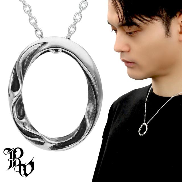 Revellia Coutour pendant 流動 曲線 サークル ネックレス ペンダント ペンダントトップ ペンダントチャーム シルバー 925 丸型 楕円 フレーム 煙