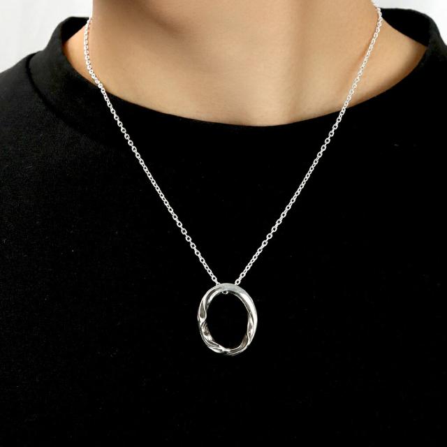 Revellia Coutour pendant 流動 曲線 サークル ネックレス ペンダント ペンダントトップ ペンダントチャーム シルバー 925 丸型 楕円 フレーム 煙_2