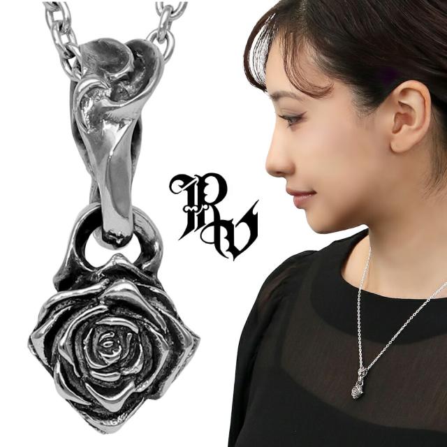 Revellia Rosen vase ローズ ネックレス ペンダント ペンダントトップ ペンダントチャーム シルバー 薔薇 バラ 花 アンティーク ゴシック かっこいい