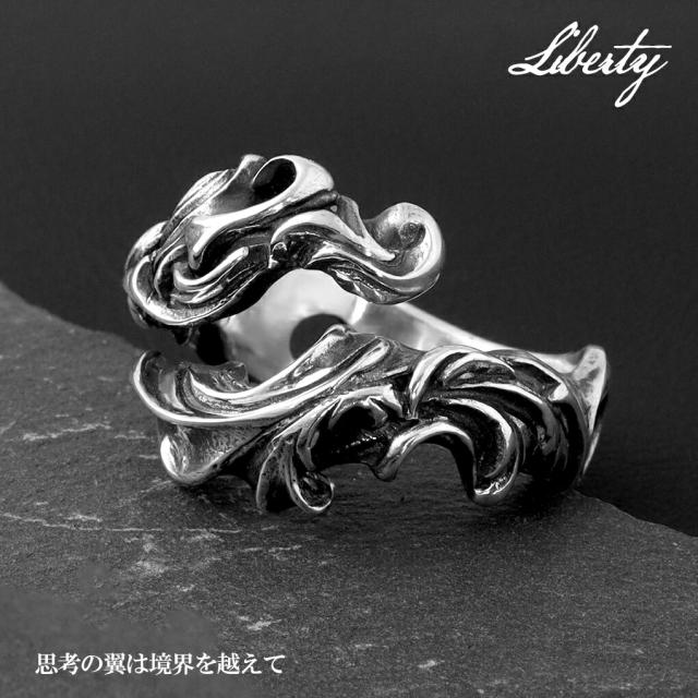 Revellia Liberty リング 指輪 10〜16号 シルバー リバティ 自由 翼 アンティーク ゴシック かっこいい ロック ハード シルバーリング メンズ_1